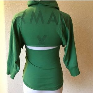 Armani exchange green fitted top cut out work out